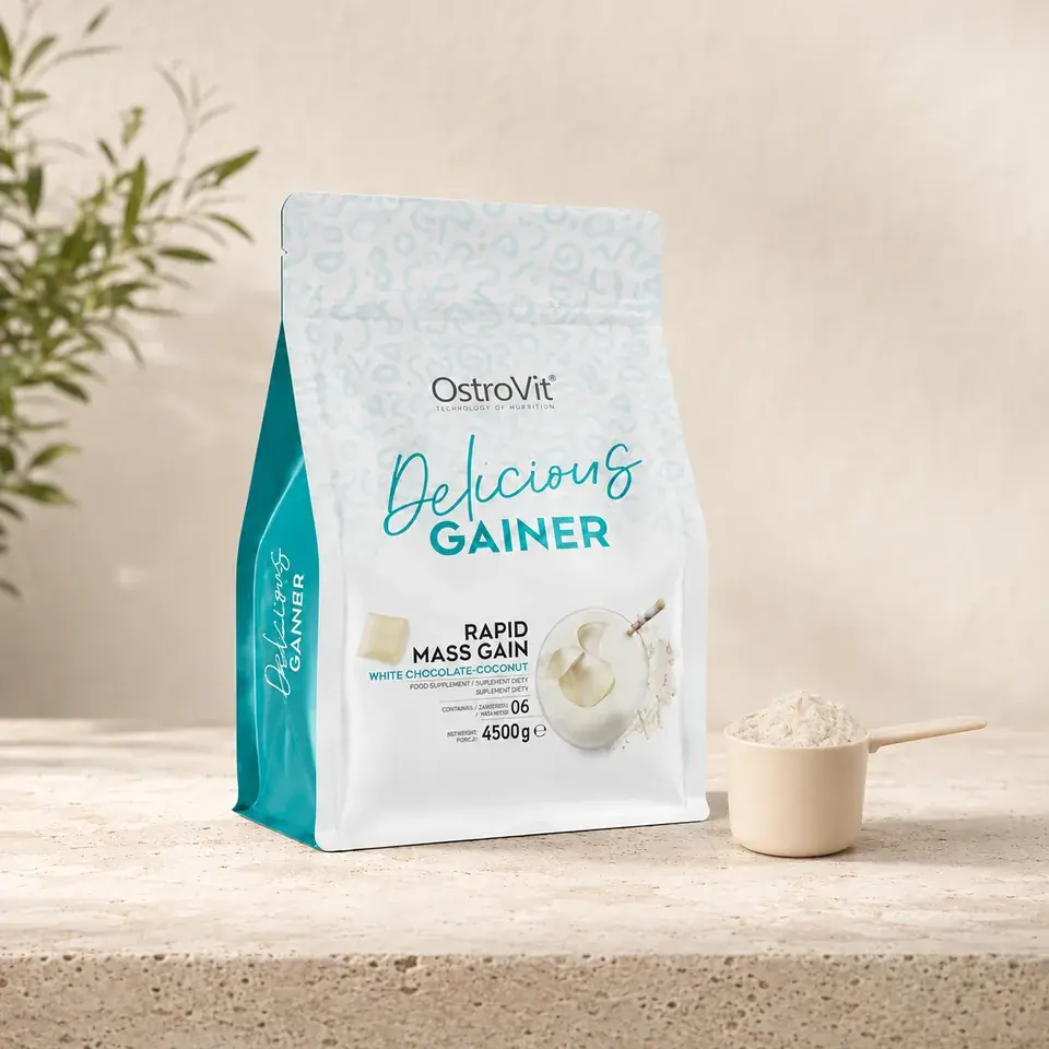 گینر دلیشس استروویت ۴۵۰۰ گرم شکلات سفید و نارگیل — تصویر ۳